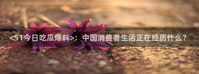 51国产吃瓜在线今日吃瓜:<51今日吃瓜爆料>:中国消费者生活正在经历什么?